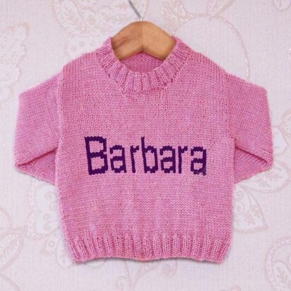 Intarsia - Barbara Moniker Chart - Childrens Sweater