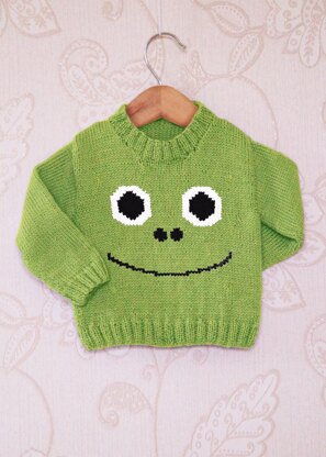 Intarsia - Frog Face Chart - Childrens Sweater