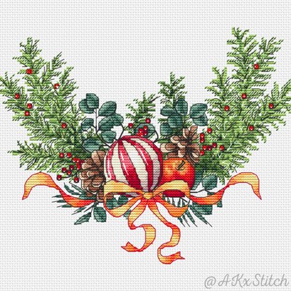 Christmas Wreath Cross Stitch PDF Pattern