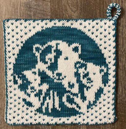 Winter Polar Bears Potholder