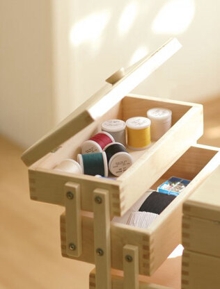 Sewandso Ultimate Sewing Cabinet on Wheels, Beech Wood - Light Colour