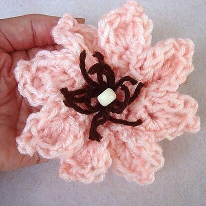 588 crochet flower, sheballa, easy petal flower