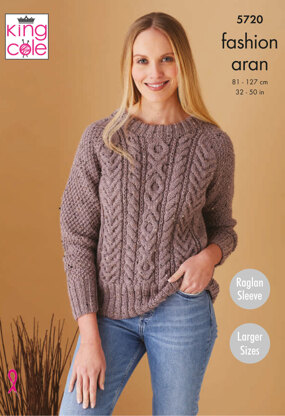 Ladies Cardigan & Sweater in King Cole Fashion Aran - 5720 - Leaflet