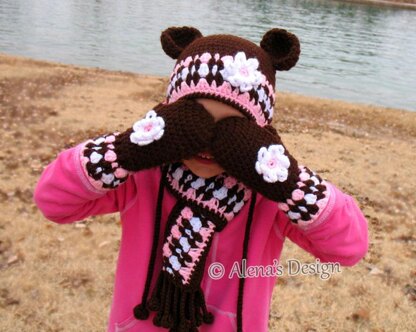 Bear Hat, Children's Mittens, and Scarf