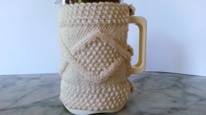 Aran Diamond Coffee Cozy