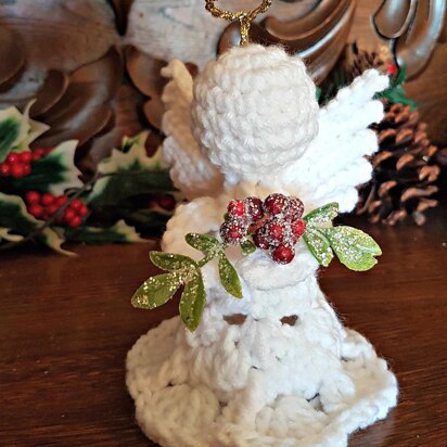 Mistletoe Christmas Angel Ornament