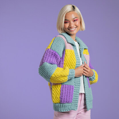 Paintbox Yarns Playful Patchwork Cardigan PDF (Free)