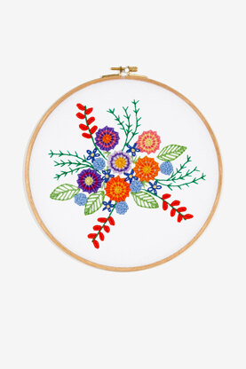 DMC Colour Blossom Embroidery Pattern - PAT1234 - Downloadable PDF