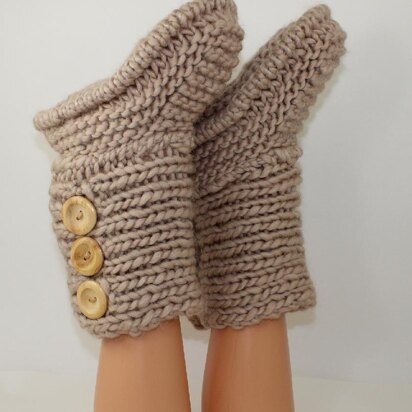 3 Button Childrens Slipper Boots