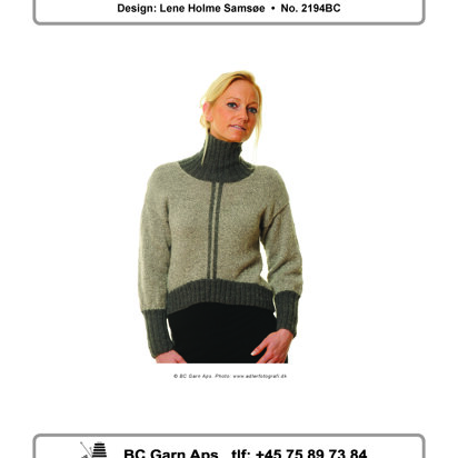Pullover with Short Front in BC Garn Baby Alpaca - 2194BC - Downloadable PDF