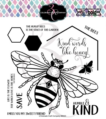 Colorado Craft Company Clear Stamps 6"X6" - Honey Bee-Big & Bold