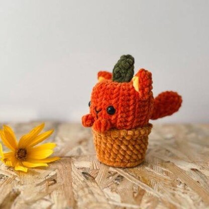 Cupcake pumpkin cat crochet pattern, PDF, amigurumi halloween pattern