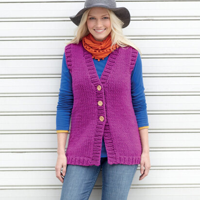 Women's Waistcoat in Hayfield Super Chunky with Wool - 7385 - Downloadable PDF