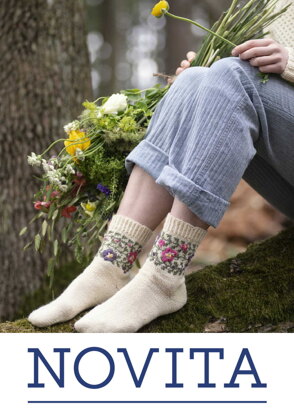 Flower Socks in Novita Venla - Downloadable PDF
