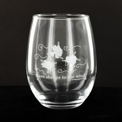 Knit Baah Purl Stemless Wine Glass - Three Sheeps To The Wind