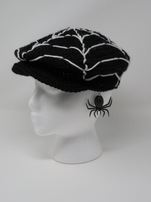 Spider Web Newsboy Hat