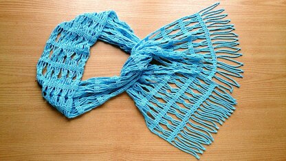 Sky blue lace scarf