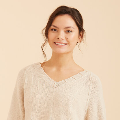 Snuggly V-Neck Jumper - Free Knitting Pattern in Paintbox Yarns Baby DK