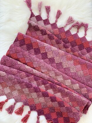 Rose Dreams Entrelac Shawl