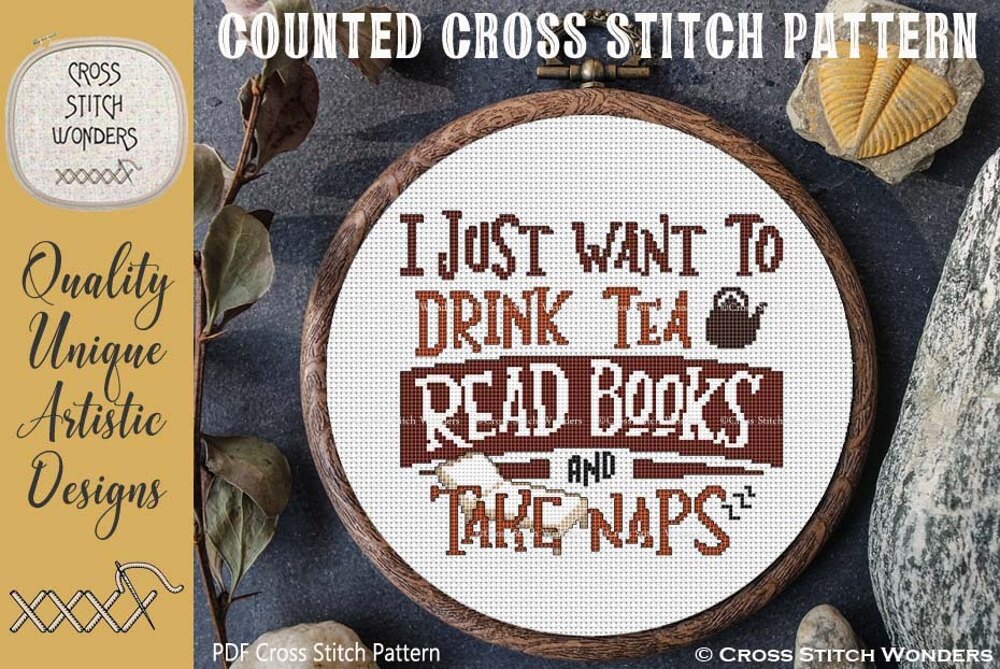 Read Books Cross Stitch Pattern