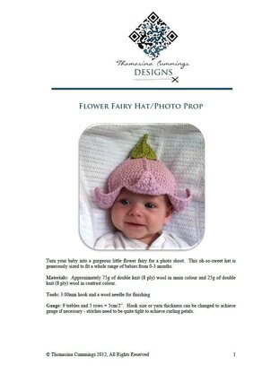 Flower Fairy Hat Photo Prop