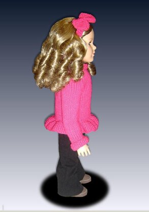 Ruffle edged sweater fits My Twinn, 23 inch dolls