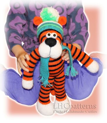 Tiger Knitting Pattern, Knitted Tiger, Animal Knitting Pattern