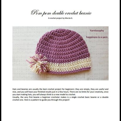 Pom pom easy beanie