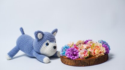 Siberian husky puppy amigurumi crochet pattern