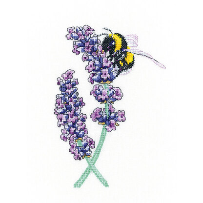 Heritage Lavender Bee Cross Stitch Kit - 11.5cm x 17cm