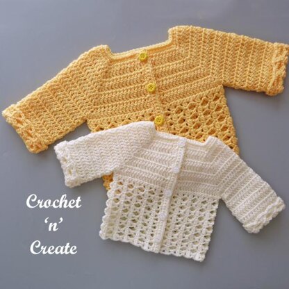Cluster and Lace Baby Cardigan