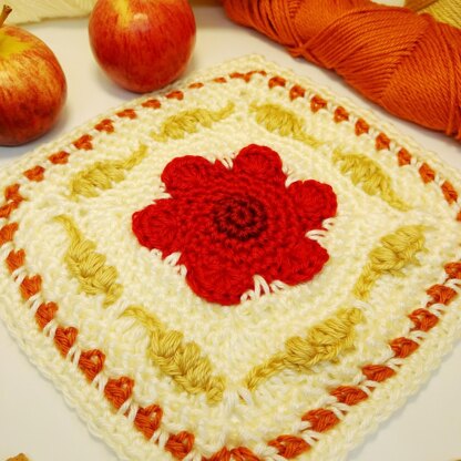 Poppy and Corn Granny Square