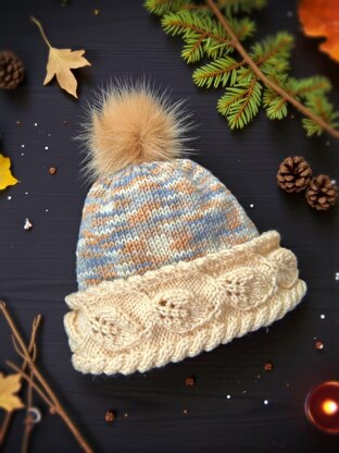 Autumn Leaf Winter Beanie Hat - with Helpful VIDEOS!