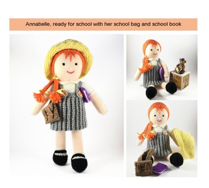 Annabelle schoolgirl doll knitting pattern 19019