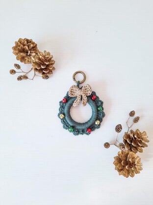Mini Christmas Wreath Decoration & Bag Charm