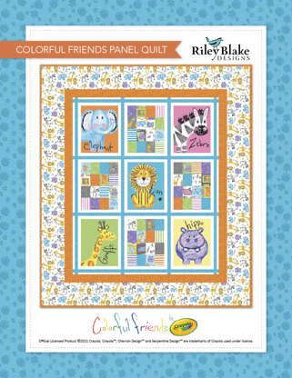 Riley Blake Colorful Friends Panel Quilt - Downloadable PDF