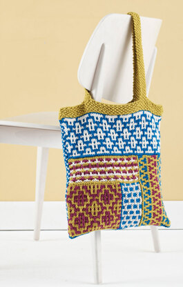 Slip Stitch Mosaic Tote in Lion Brand Kitchen Cotton - L20288