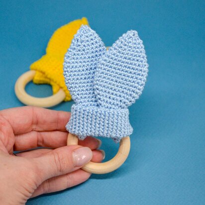 Baby teether with bunny ears