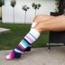 Navy Blue and Pink Knee Socks