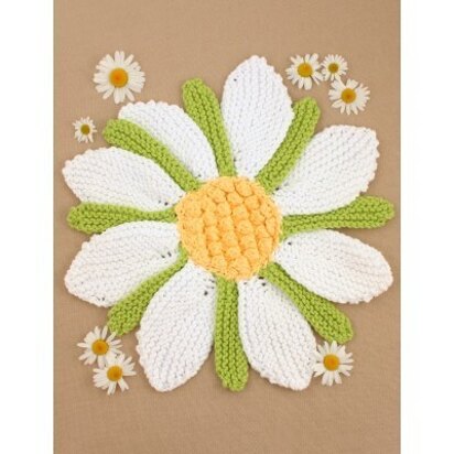 Daisy Dishcloth in Lily Sugar 'n Cream Solids - knitting pattern