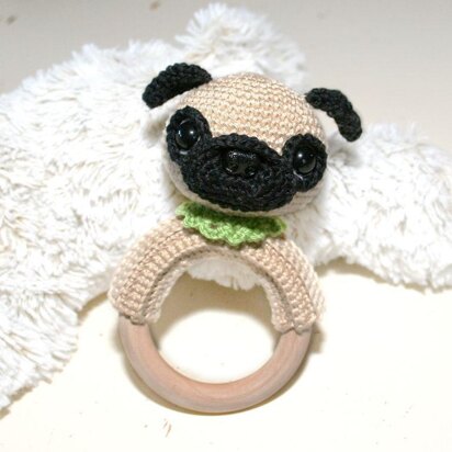 Pug Rattle Ring