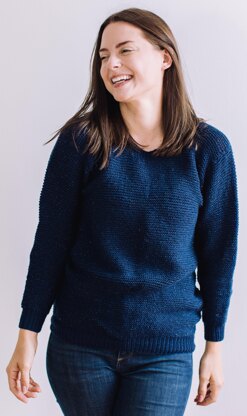 K955-Midnight Frost Garter Stitch Sweater