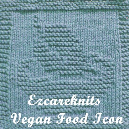 Vegan Food Icon - knitting pattern