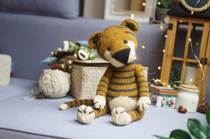 Knitting Pattern - Large Tiger toy