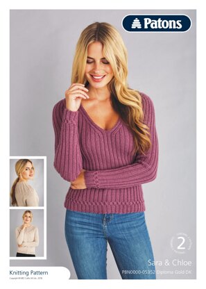 Sara & Chloe Sweaters in Patons Diploma Gold DK - PBN0000-05352 - Downloadable PDF