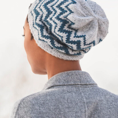 Springfield Chevron Hat in Blue Sky Fibers Woolstok - 202004 - Downloadable PDF