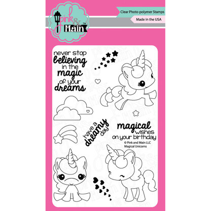 Pink & Main Clear Stamps 4"X6" - Magical Unicorns