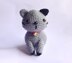 Grey Cat with Bell Crochet Amigurumi