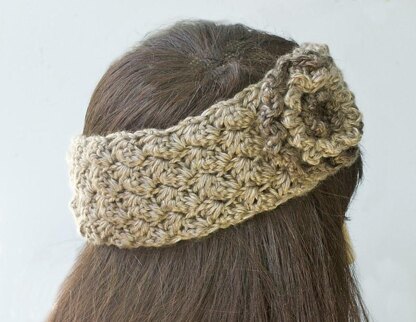 Textured Flower Headband, Ear Warmers