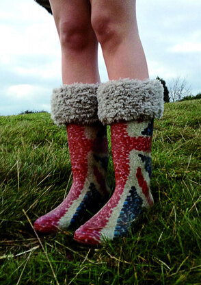 Furry Welly Toppers in Erika Knight Fur Wool and Maxi Wool